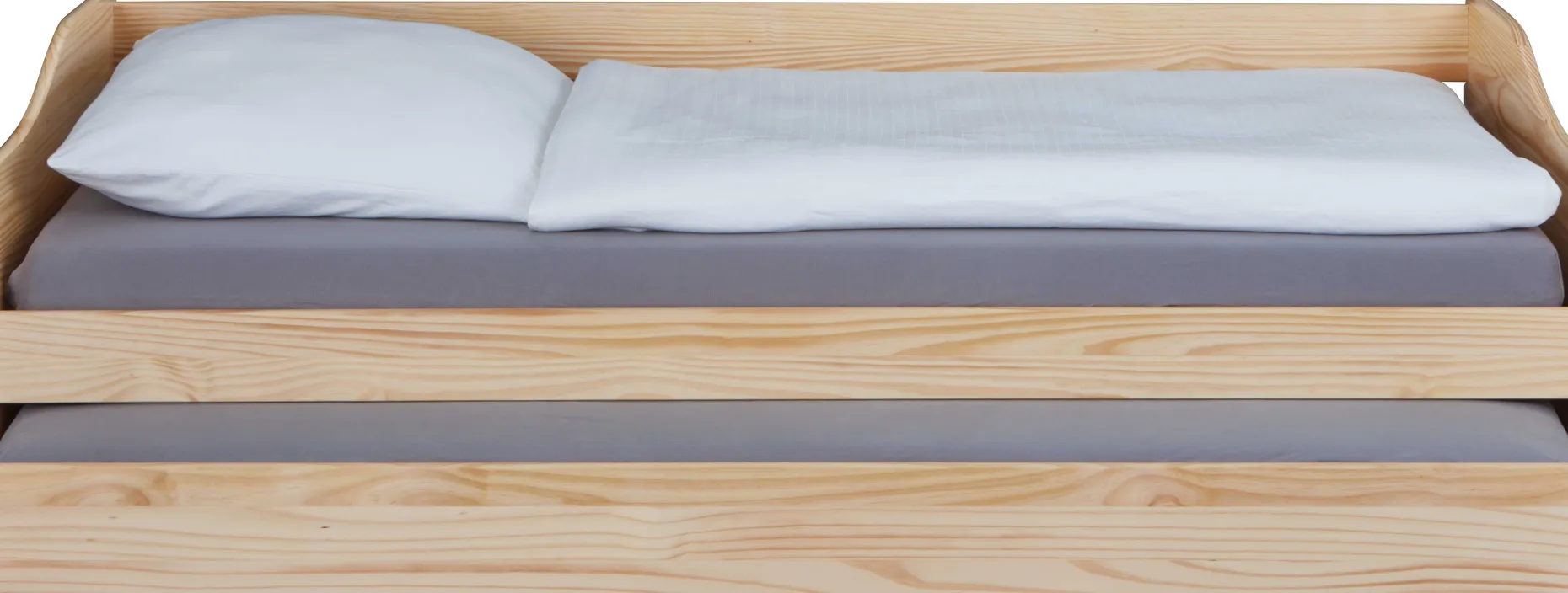 Ausziehbares Bett Leonie | 207 x 96,5 x 62 cm | 100% Melamin beschichtet | Farbe: Blondbraun