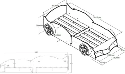 AutoBett Max 90x200cm - rot