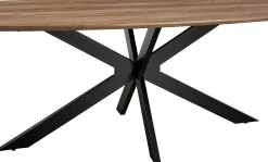 Rousseau Aziz 200 cm Dänischer Ovaltisch mit Mango-Dekor | Metallbeine, MDF-Platte, ABS-Kante | H76 x B200 x T100 cm - 25mm