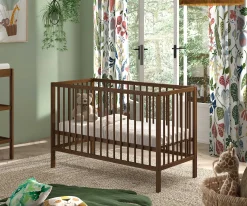 Babybett Dino | 60 x 120 cm | verstellbar | Buche | nussbaumfarben