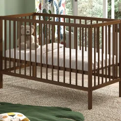 Babybett Dino | 60 x 120 cm | verstellbar | Buche | nussbaumfarben