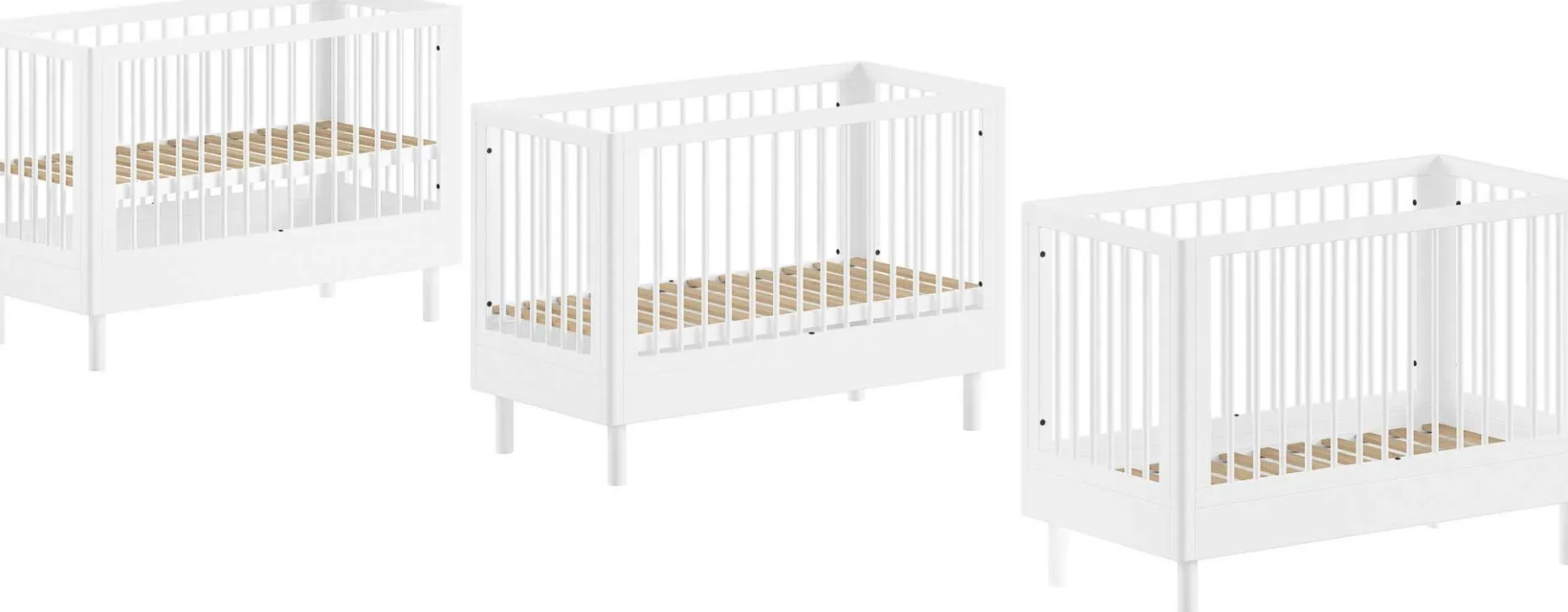 Babybett Forrest 60 x 120cm - verstellbar - Weißbuche