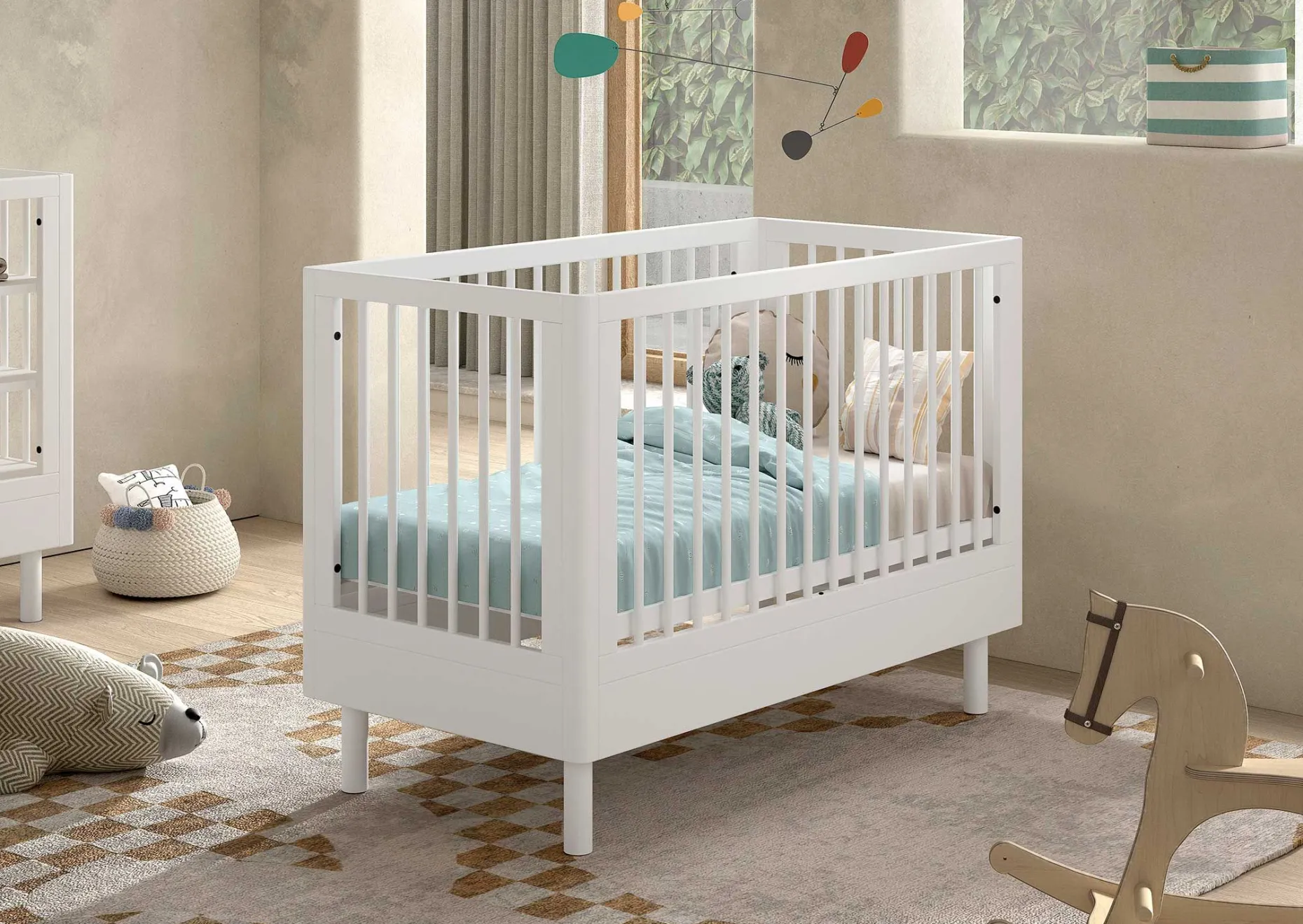 Babybett Forrest 60 x 120cm - verstellbar - Weißbuche