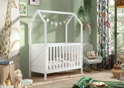 Babybett Scottie - 60x120cm - verstellbarer Lattenrost - Kiefer weiß