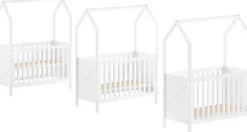 Babybett Scottie - 60x120cm - verstellbarer Lattenrost - Kiefer weiß
