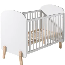 Babybett 60x120 cm und Wickeltisch mit Windelbrett-weiß