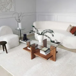 Emob Babylon Couchtisch | GEHÄRTETES GLAS | Holz