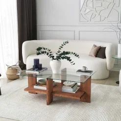 Emob Babylon Couchtisch | GEHÄRTETES GLAS | Holz