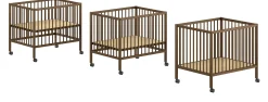 Babypark Dino | 95 x 75 cm | verstellbar | Buche massiv | nussbaumfarben