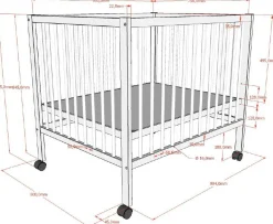 Babypark Dino | 95 x 75 cm | verstellbar | Buche massiv | nussbaumfarben