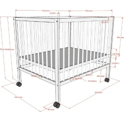 Babypark Dino | 95 x 75 cm | verstellbar | Massivholz Buche