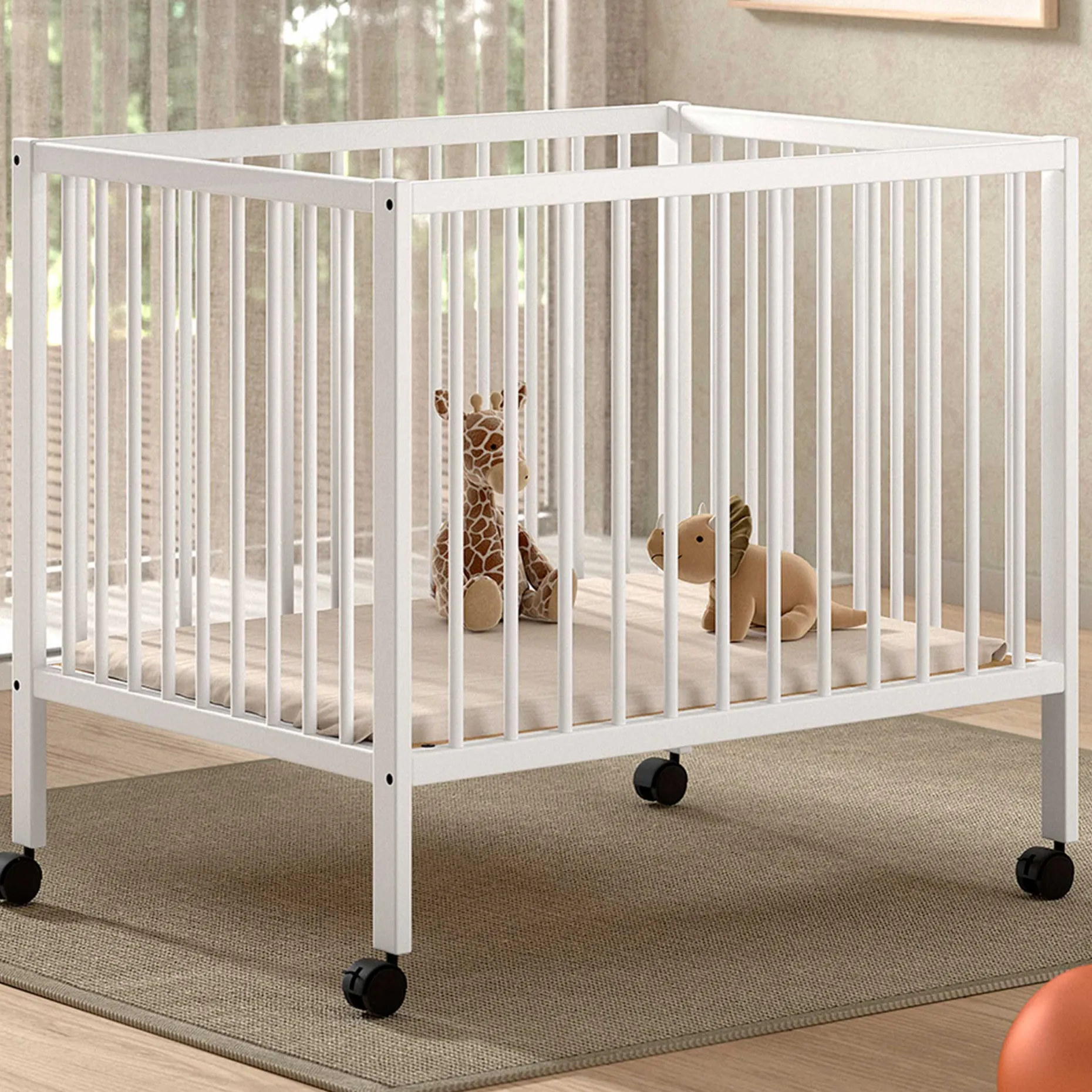 Babypark Dino | 95 x 75 cm | verstellbar | Weißbuche