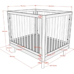 BabyPark 95x75cm Buche Weiß Kinderbett
