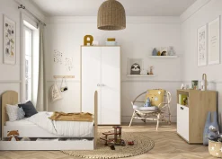 Kinder Gautier - Galipette Baby- und Kleinkindzimmer-Set Arthur | Anzuchtbett, Kleiderschrank, Kommode | Bettkasten nicht enthalten | Artisan Oak Design