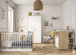 Kinder Gautier - Galipette Baby- und Kleinkindzimmer-Set Arthur | Anzuchtbett, Kleiderschrank, Kommode | Bettkasten nicht enthalten | Artisan Oak Design