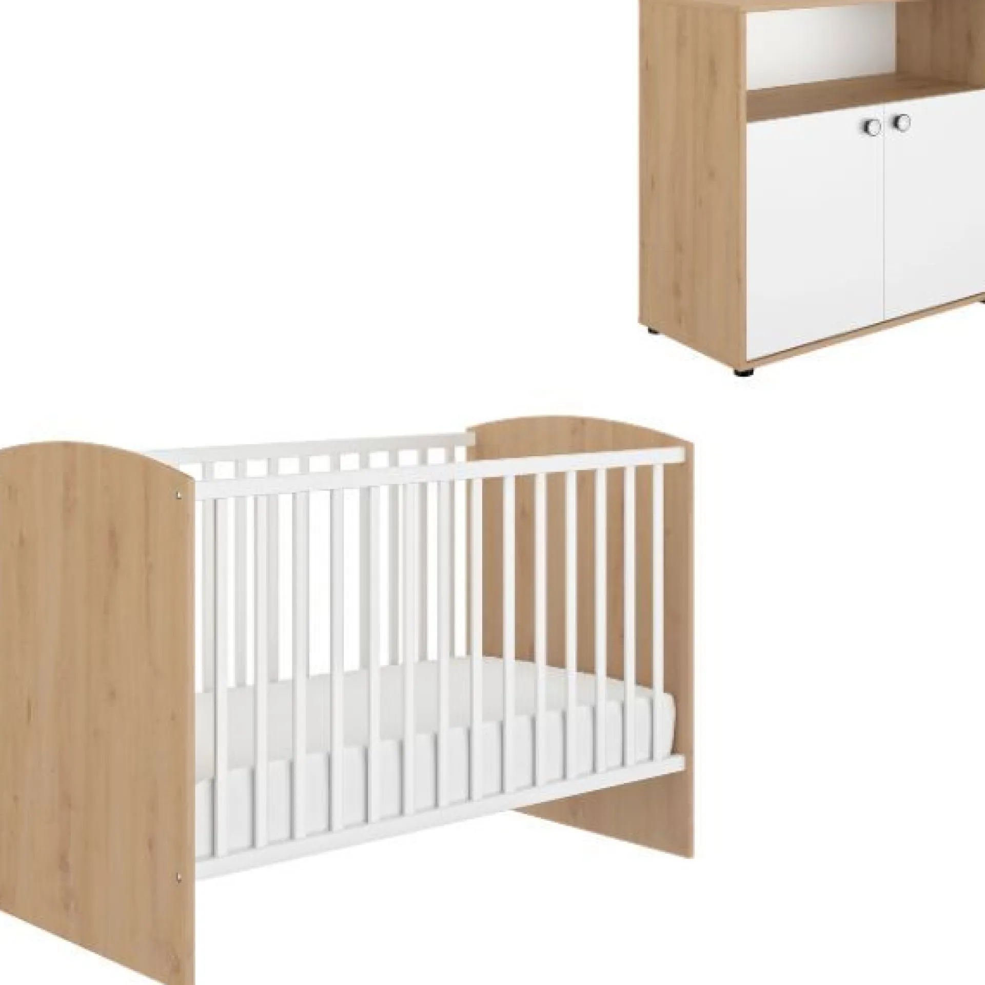 Kinder Gautier - Galipette Baby- und Kleinkindzimmer-Set Arthur | Kinderbett und Kommode | Artisan Oak