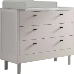 Babyzimmer Forrest: Babybett 70x140cm, Kommode mit Windelregal - Weißbuche