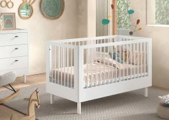 Babyzimmer Forrest: Babybett 70x140cm, Wickeltisch - Buche weiß