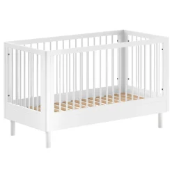 Babyzimmer Forrest: Babybett 70x140cm, Kommode - Buche weiß