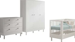 Kinder Vipack Babyzimmer Forrest: Babybett 60x120cm, Kommode, Kleiderschrank - buche