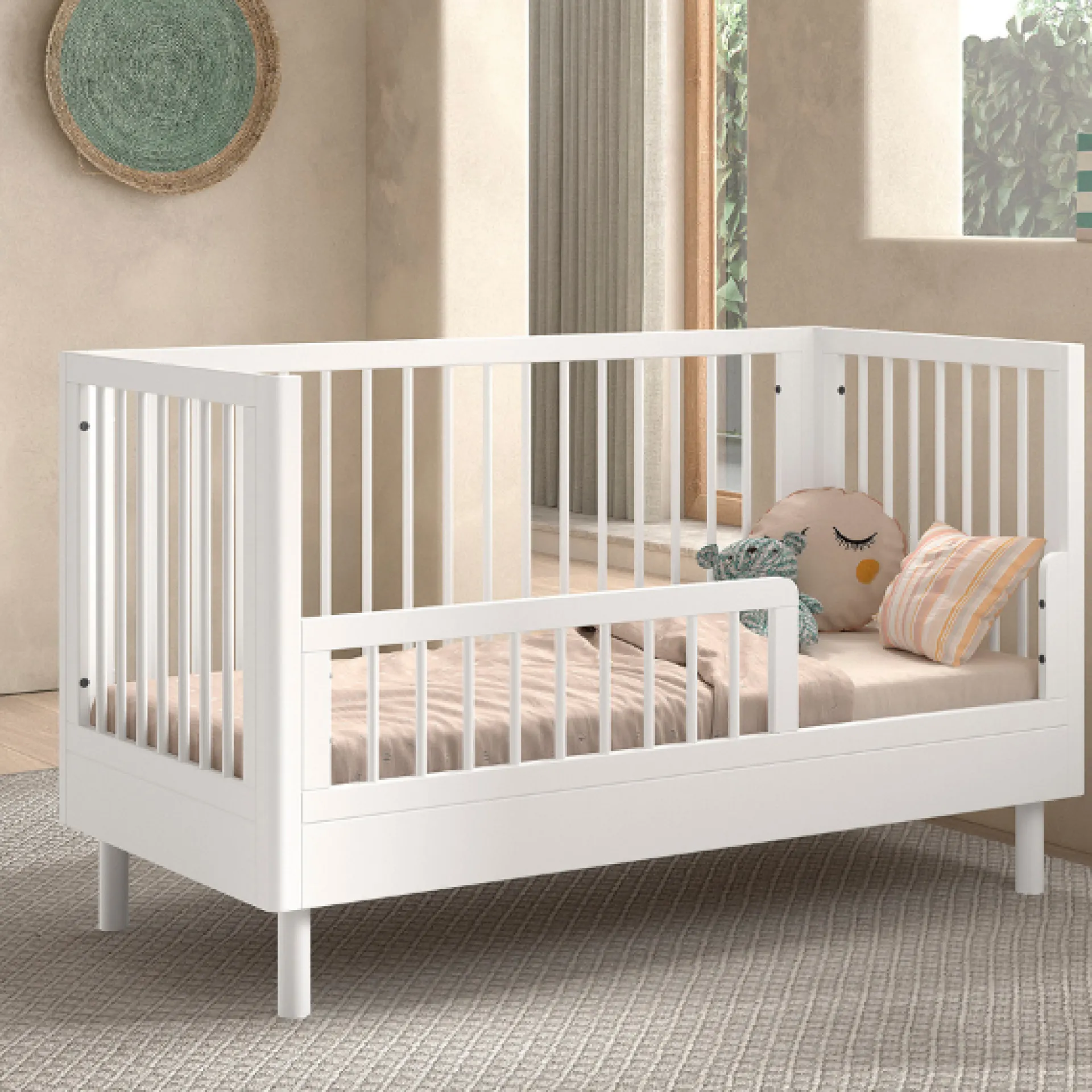 Kinder Vipack Babyzimmer Forrest: Babybett 70x140cm, Wickeltisch, Kleiderschrank - buche