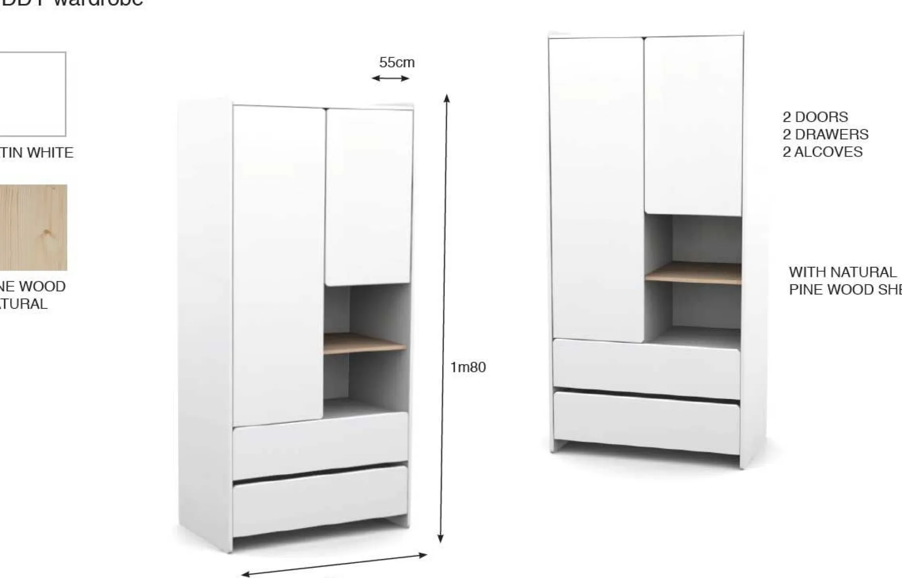 Babyzimmer Kombination 2 Kiddy-weiß