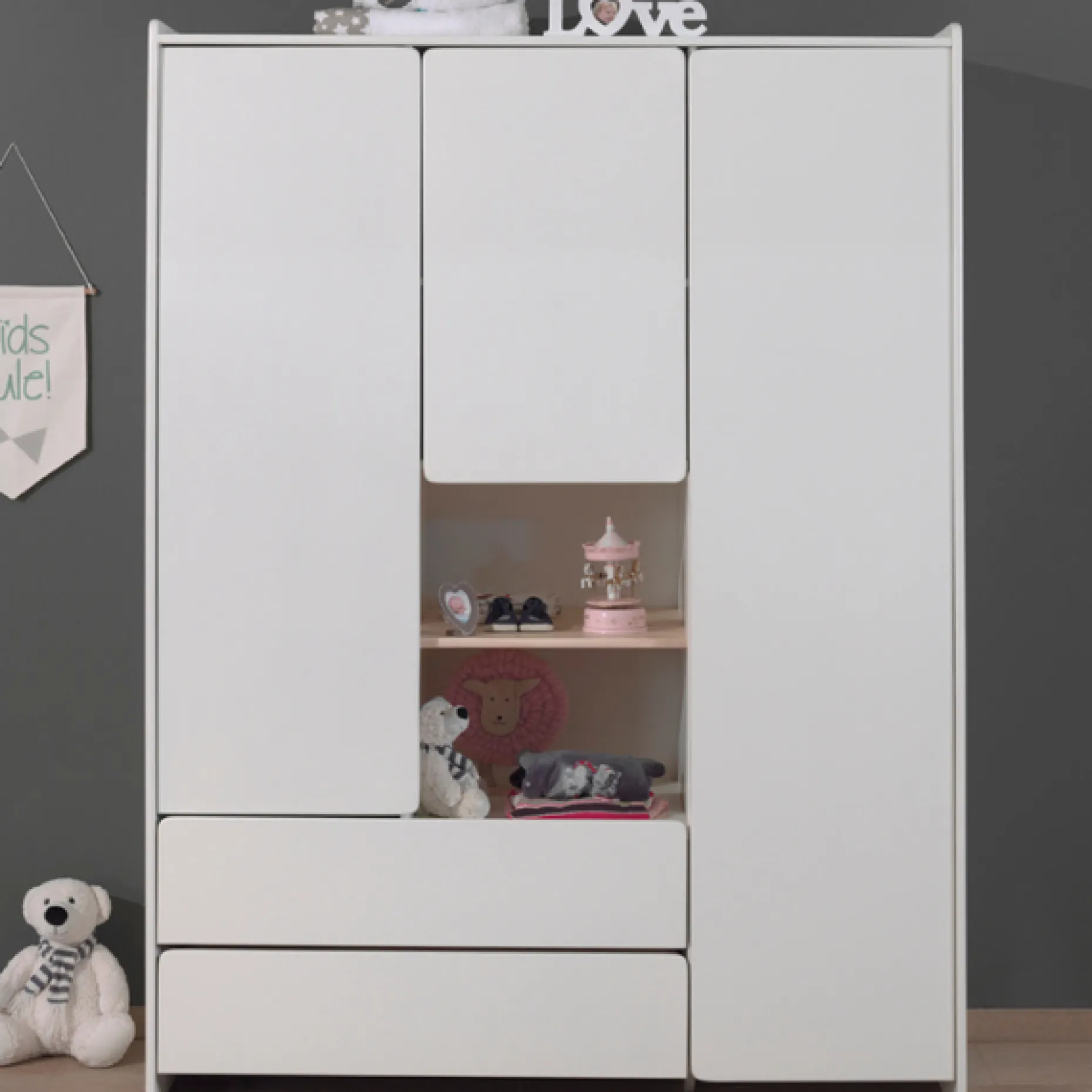 Babyzimmer Kombination 4 Kiddy-weiß