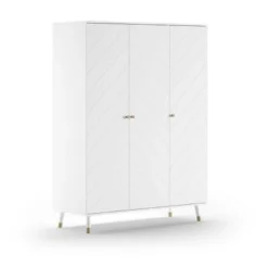 Kinder Vipack Babyzimmer-Set Billy - Dreitüriger Kleiderschrank, Kommode, Wickeltisch und Babybett - MDF/