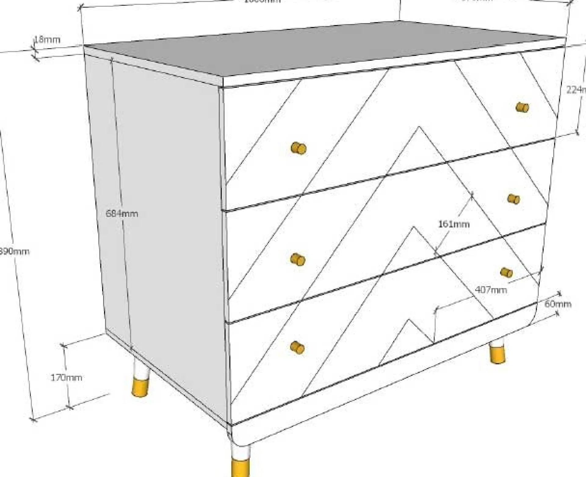 Vipack Babyzimmer-Set Billy - Kommode & Färberregal - MDF/
