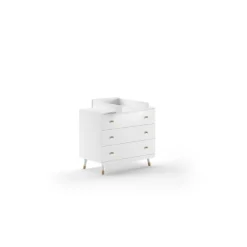 Babyzimmer-Set Billy - Zweitüriger Kleiderschrank, Kommode, Wickeltisch & Babybett - Grün/Weiß