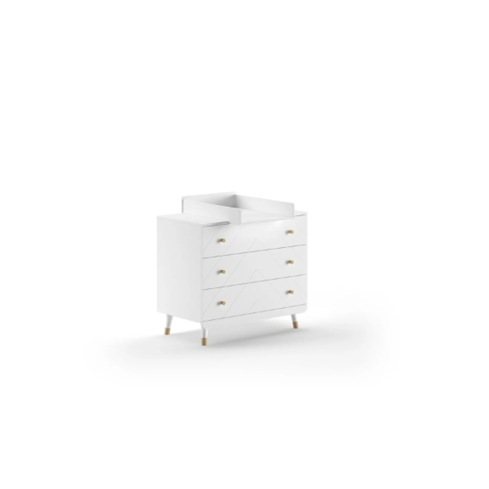 Babyzimmer-Set Billy - Zweitüriger Kleiderschrank, Kommode, Wickeltisch & Babybett - Grün/Weiß
