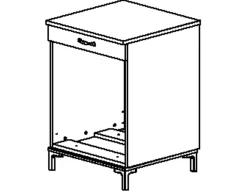 Backofenschrank Manchester | Backofen nicht enthalten | 60 x 60 x 86 cm | Helvezia Oak Design