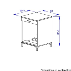 Backofenschrank Manchester | Backofen nicht enthalten | 60 x 60 x 86 cm | Helvezia Oak Design
