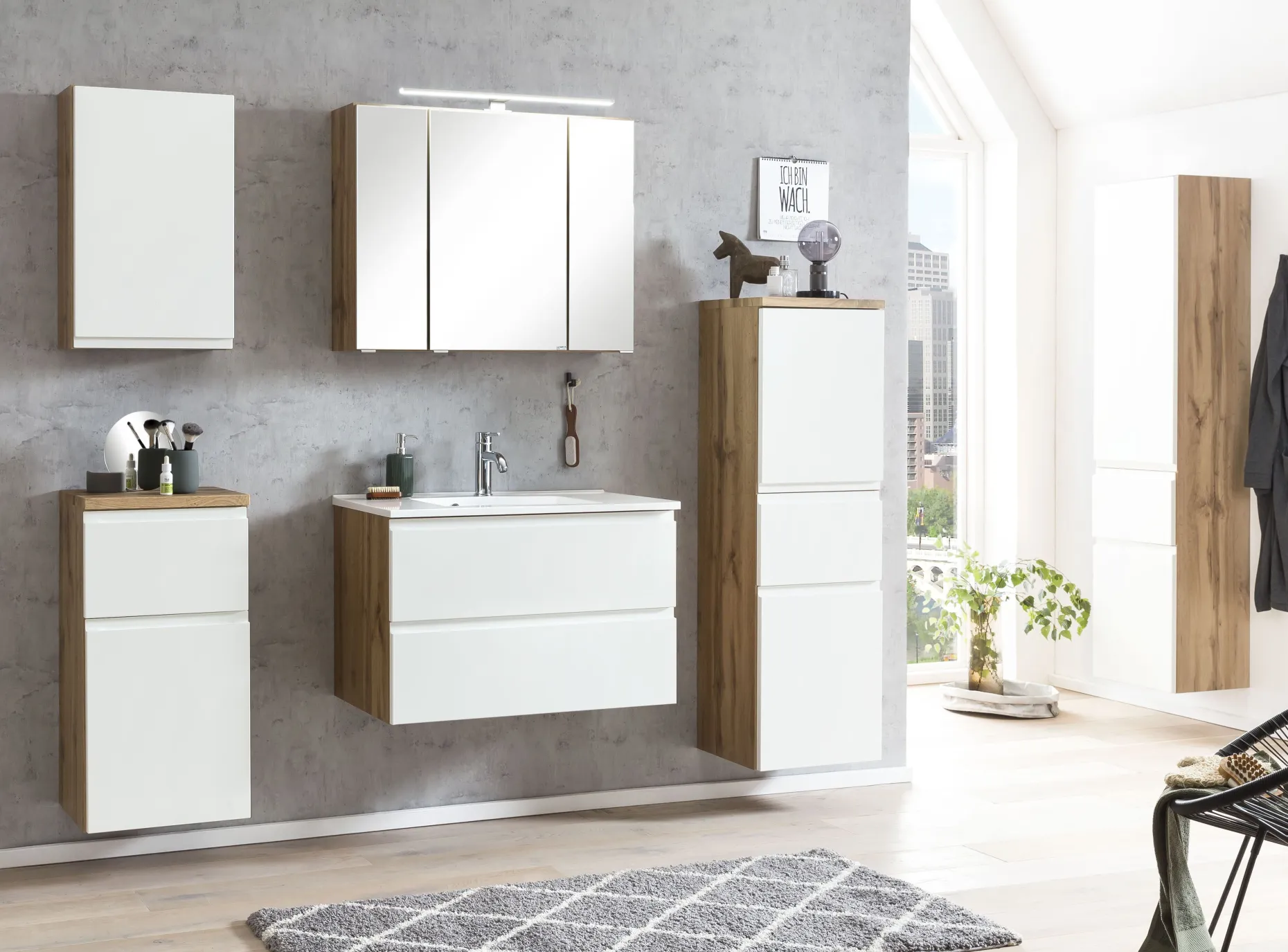Badezimmer-Anrichte Varese | 40 x 35 x 64 cm | Weiß