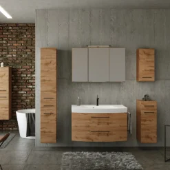 Badezimmer-Hängeschrank Malvo 30cm - Eiche