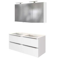 Held Badezimmerkombination Hansen 3 Waschbecken und Spiegelschrank 120cm -