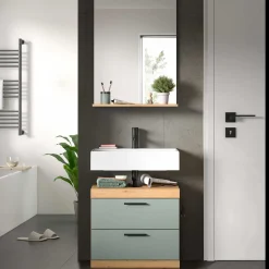 Badezimmerkombination Scout Xonox - Sagegrün & Artisan Eiche - 60x191x34 cm