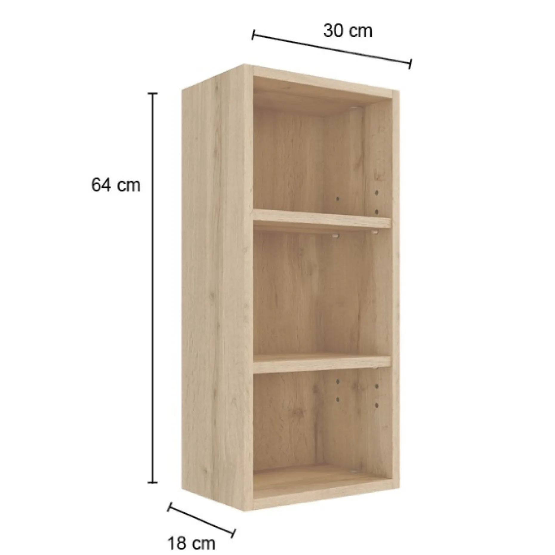 Badezimmerregal Malvo 30cm - Eiche