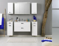 Badezimmerschrank Bobbi 30cm 1 Schublade und 1 Tür - weiß