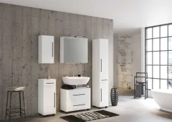 Badezimmerschrank Dusan 30 cm mit 1 Tür und 1 Schublade - weiß