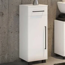 Badezimmerschrank Dusan 30 cm mit 1 Tür und 1 Schublade - weiß