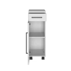 Badezimmerschrank Dusan 30 cm mit 1 Tür und 1 Schublade - weiß