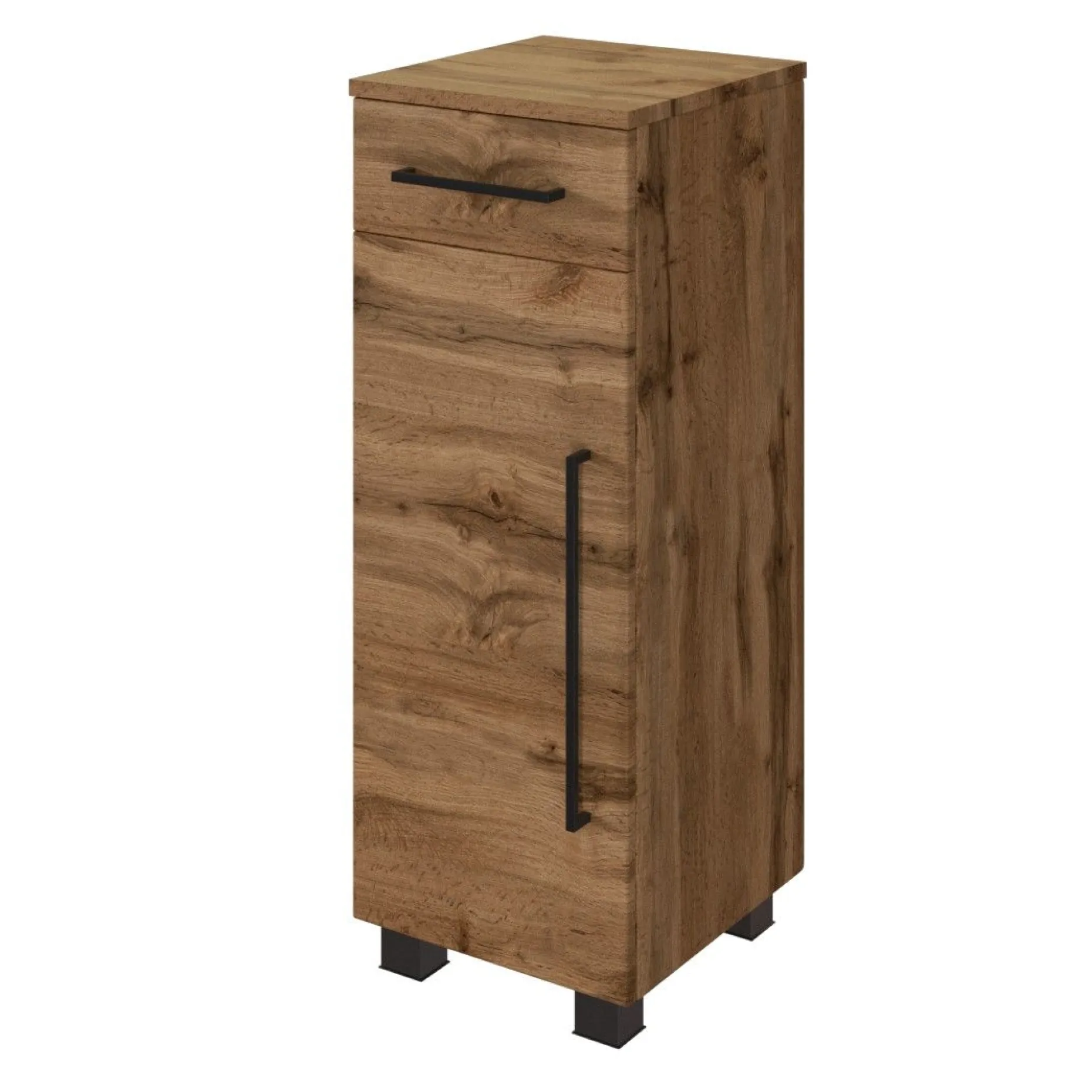 Badezimmerschrank Dusan 30 cm mit 1 Tür und 1 Schublade - wotan Eiche Dekor