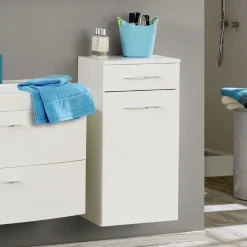 Badezimmerschrank Florent 40cm 1 Tür und 1 Schublade - weiß