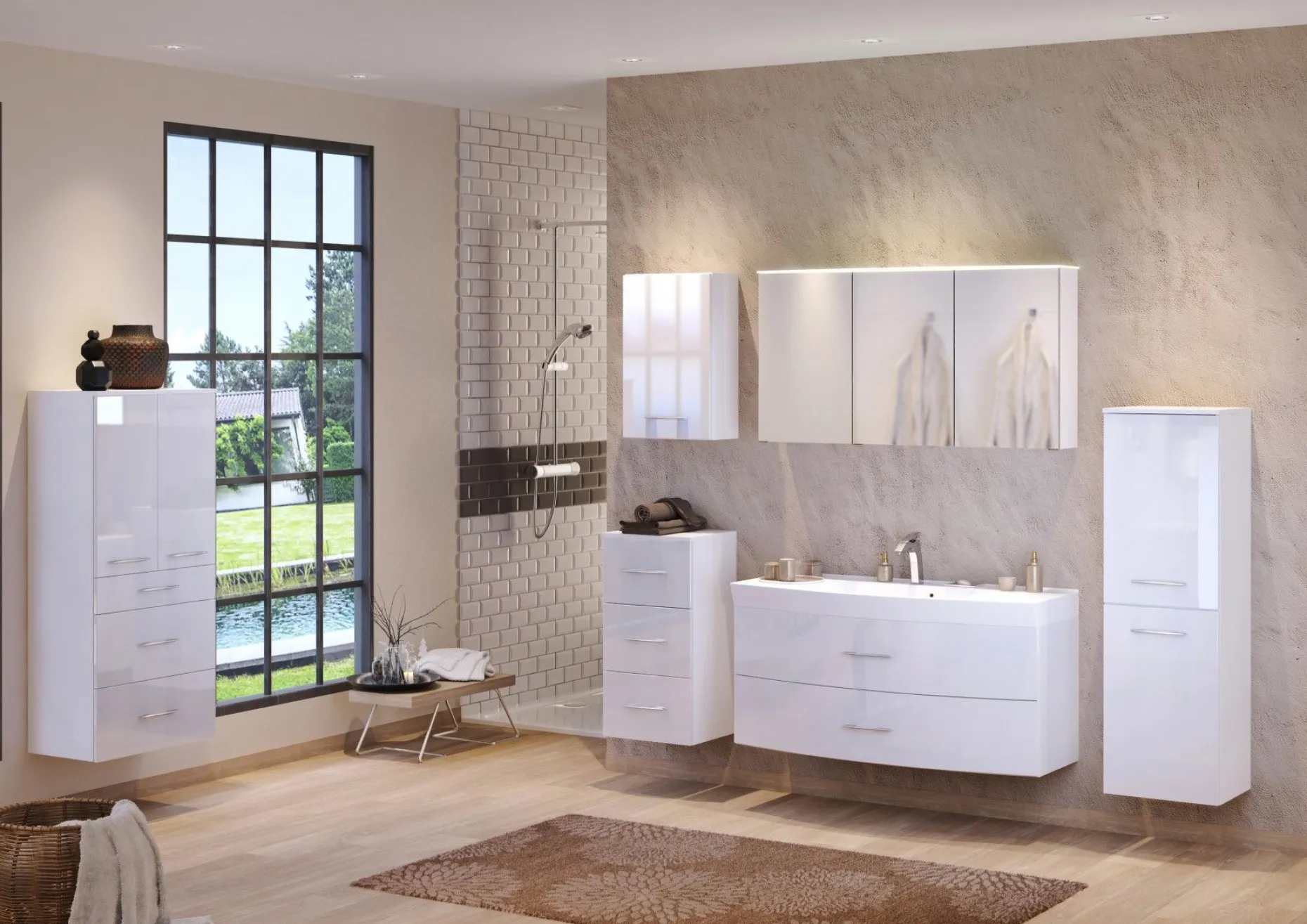 Badezimmerschrank Florent 40cm 3 Schubladen - weiß