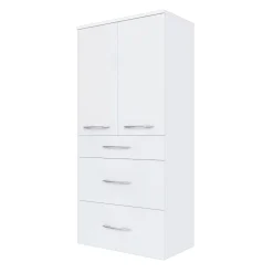 Badezimmerschrank Florent 60cm 2 Türen und 3 Schubladen - weiß