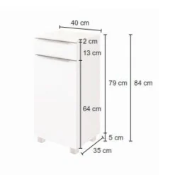 Badezimmerschrank Hansen 40cm 1 Tür und 1 Schublade - weiß