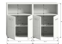 Badezimmerschrank Ice Xonox - Weiß Hochglanz - 120x82x30 cm