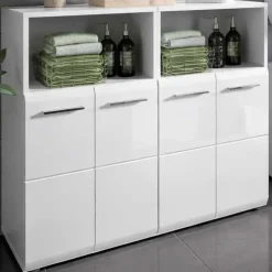Badezimmerschrank Ice Xonox - Weiß Hochglanz - 120x82x30 cm