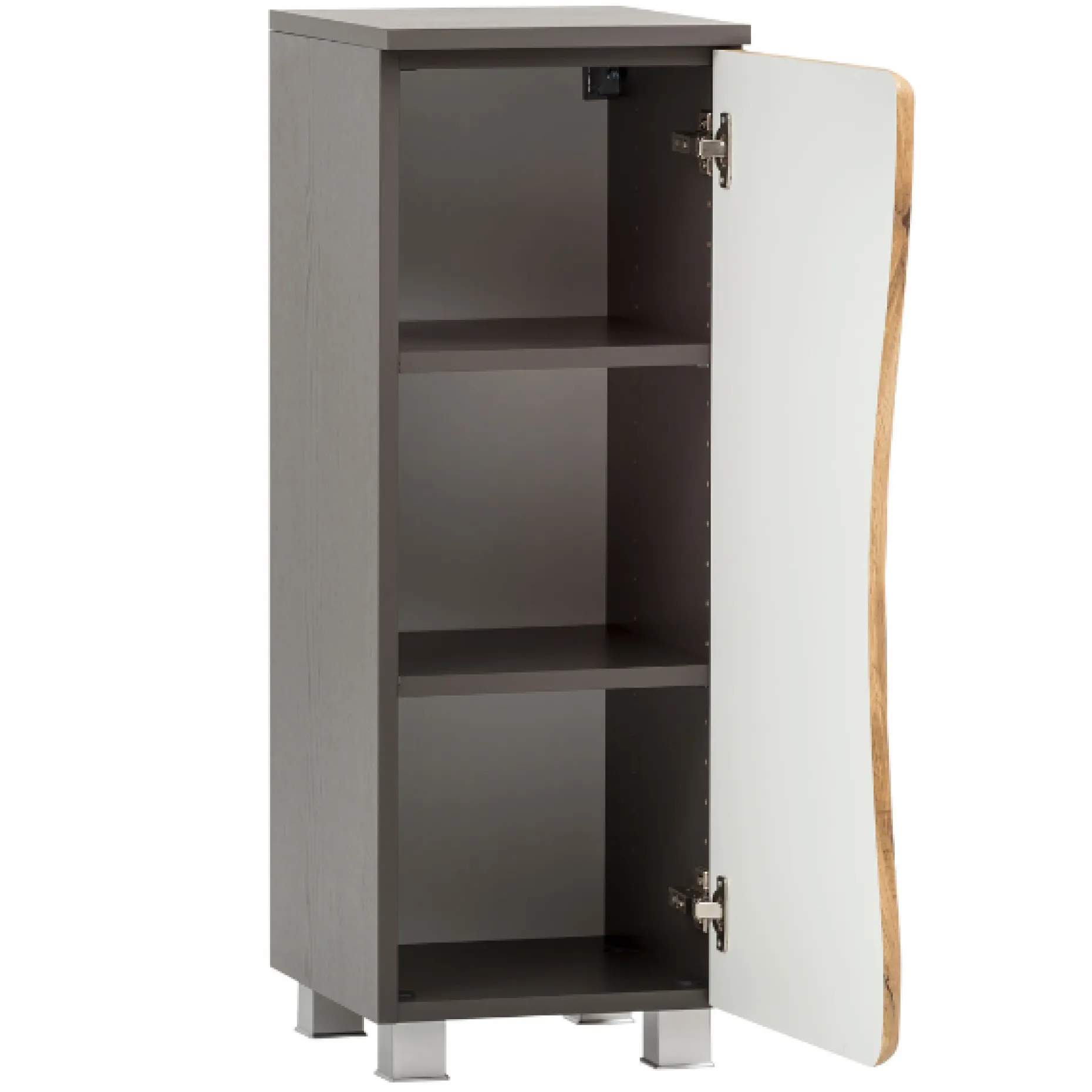 Badezimmerschrank Karan 37cm 1 Tür - Eiche/anthrazit